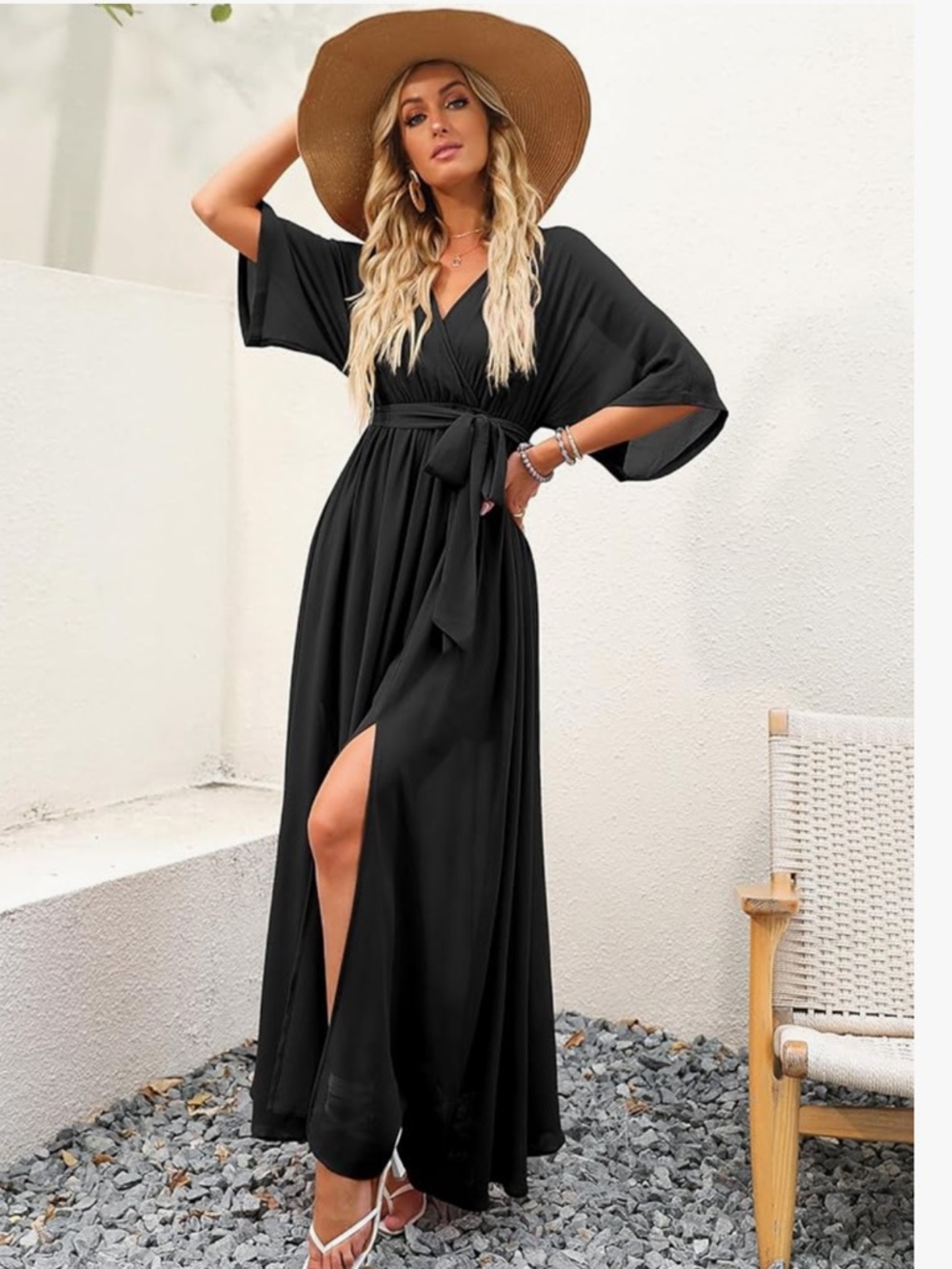 NWT Women’s Anrabess Flowy Black Maxi Dress